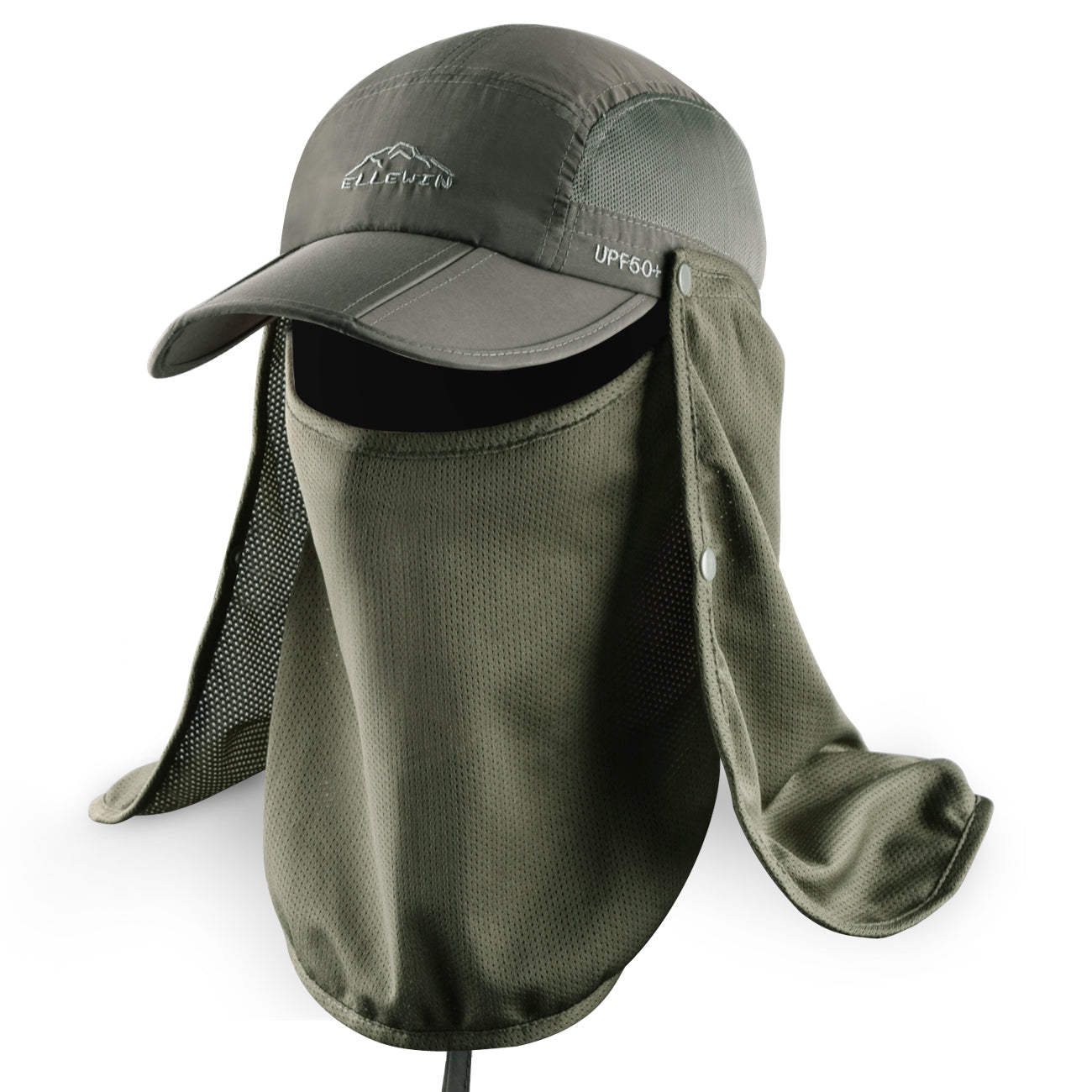 Fishing Hat for Men & Women, Outdoor UV Sun Protection Wide Brim Hat with  Face Cover & Neck Flap - khaki